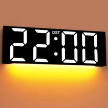Load image into Gallery viewer, JALL 12'' Large Digital Wall Clock, Big LED Number Dispaly, RGB Colors, DST, Night Light for Classroom, Living Room, Bedroom, Mounted, Birthday Xmas Gift