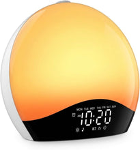 Load image into Gallery viewer, JALL Sunrise Alarm Clock for Bedrooms with White Noise Sound Machine, Wake Up Light Alarm Clocks for Heavy Sleepers &amp; Kids, Dual Alarms, Nightlight, Sleep Timer, Bluetooth Speaker