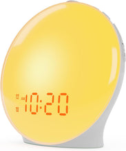 Load image into Gallery viewer, Wake Up Light Sunrise Alarm Clock for Kids, Heavy Sleepers, Bedroom, with Sunrise Simulation, Sleep Aid, Dual Alarms, FM Radio, Snooze, Nightlight, Daylight, 7 Colors, 7 Natural Sounds, Ideal for Gift