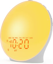 Load image into Gallery viewer, JALL Sunrise Alarm Clock White Noise Sound Machine with 22 Soothing Sounds, 17 NightLights, Bluetooth Speaker, Wake Up Light Alarm Clock for Bedrooms, Heavy Sleepers, Ideal Gift for Baby, Kids Seniors