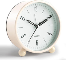 Load image into Gallery viewer, Analog Alarm Clock, 4 inch Super Silent Non Ticking Small Clock with Night Light, Battery Operated, Simple Design, Old Fashioned Style Ideal Decor, for Bedroom, Bedside, Desk, Adult, Kid, Gift, Green