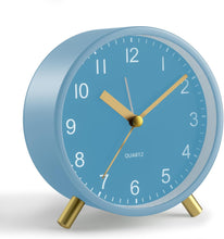 Load image into Gallery viewer, Analog Alarm Clock, 4 inch Super Silent Non Ticking Small Clock with Night Light, Battery Operated, Simple Design, Old Fashioned Style Ideal Decor, for Bedroom, Bedside, Desk, Adult, Kid, Gift, Green