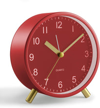 Load image into Gallery viewer, Analog Alarm Clock, 4 inch Super Silent Non Ticking Small Clock with Night Light, Battery Operated, Simple Design, Old Fashioned Style Ideal Decor, for Bedroom, Bedside, Desk, Adult, Kid, Gift, Green