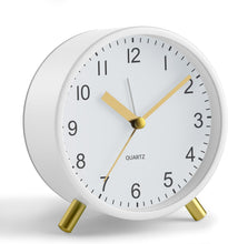 Load image into Gallery viewer, Analog Alarm Clock, 4 inch Super Silent Non Ticking Small Clock with Night Light, Battery Operated, Simple Design, Old Fashioned Style Ideal Decor, for Bedroom, Bedside, Desk, Adult, Kid, Gift, Green
