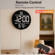 Load image into Gallery viewer, JALL 10" Large Digital Wall Clock with Seconds, Alarm Countdown Timer, Big LED Display, RGB Color, DST, Temperature, Mounted for Bedroom Living Room Office Classroom Gym, Xmas Birthday Gift, RGB