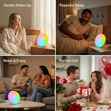 Load image into Gallery viewer, Wake Up Light Sunrise Alarm Clock with 17 Nightlights, Alarm Clocks for Bedbrooms Sound Machine with 5W Bluetooth Speaker, 25 Soothing Sounds, SleepTimer, Dual Alarms, FM Radio, Gift for Kids, Adults
