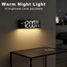 Load image into Gallery viewer, JALL 16.15 inch Large Digital Wall Clock, RGB Lights with Remote Control, Dual Alarms with Big LED Display, Auto DST, C° / F° Temperature for Classroom, Birthday Gift, Senior