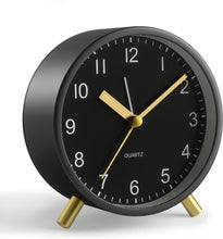 Load image into Gallery viewer, Analog Alarm Clock, 4 inch Super Silent Non Ticking Small Clock with Night Light, Battery Operated, Simple Design, Old Fashioned Style Ideal Decor, for Bedroom, Bedside, Desk, Adult, Kid, Gift, Green