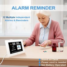 Load image into Gallery viewer, 2026 Digital Calendar Alarm Day Clock with 8" Large Screen Display, AM PM, Multiple Alarms, for Impaired Vision People, the Aged Seniors, the Dementia, for Desk, Wall Mounted, White