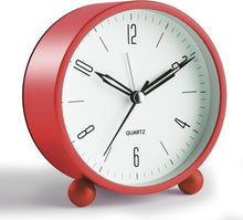 Load image into Gallery viewer, Analog Alarm Clock, 4 inch Super Silent Non Ticking Small Clock with Night Light, Battery Operated, Simple Design, Old Fashioned Style Ideal Decor, for Bedroom, Bedside, Desk, Adult, Kid, Gift, Green