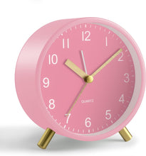 Load image into Gallery viewer, Analog Alarm Clock, 4 inch Super Silent Non Ticking Small Clock with Night Light, Battery Operated, Simple Design, Old Fashioned Style Ideal Decor, for Bedroom, Bedside, Desk, Adult, Kid, Gift, Green