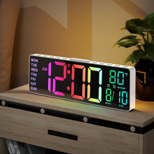 Load image into Gallery viewer, JALL 10.5'' Large Digital Alarm Clock with 8 RGB Colors, Date, Month, Temperature LED, Auto DST, Digital Clock Large Display for Classroom, Office, Bedroom, Back-to-School Gift for Students, Teachers