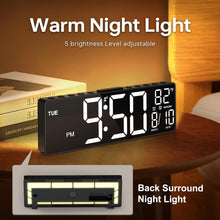 Load image into Gallery viewer, JALL 10.5'' Large Digital Alarm Clock with 8 RGB Colors, Date, Month, Temperature LED, Auto DST, Digital Clock Large Display for Classroom, Office, Bedroom, Back-to-School Gift for Students, Teachers